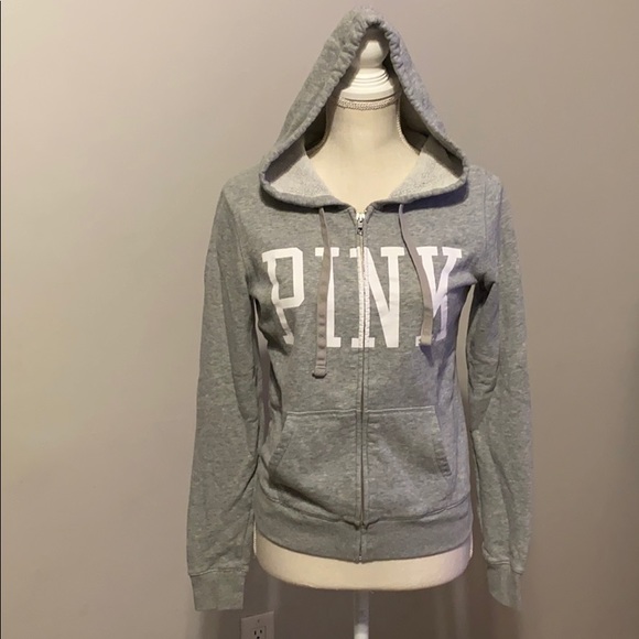 PINK Victoria's Secret Sweaters - PINK Victoria Secret gray front zip hoodie